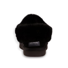 Load image into Gallery viewer, AUS WOOLI UGG UNISEX SHEEPSKIN WOOL TRADITIONAL ANKLE SLIPPERS - BLACK
