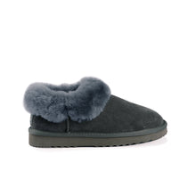 Load image into Gallery viewer, AUS WOOLI UGG Unisex Coogee Sheepskin Wool Ankle Slippers In Grey