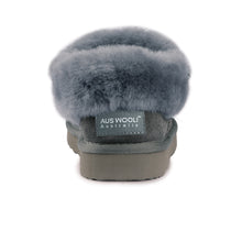 Load image into Gallery viewer, AUS WOOLI UGG UNISEX SHEEPSKIN WOOL TRADITIONAL ANKLE SLIPPERS - GREY