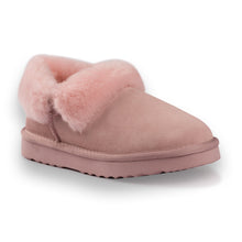 Load image into Gallery viewer, AUS WOOLI UGG UNISEX SHEEPSKIN WOOL TRADITIONAL ANKLE SLIPPERS - PALEPINK