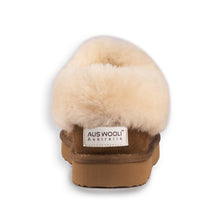 Load image into Gallery viewer, AUS WOOLI UGG UNISEX SHEEPSKIN WOOL TRADITIONAL ANKLE SLIPPERS - TAN