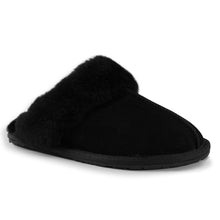 Load image into Gallery viewer, AUS WOOLI UGG UNISEX SHEEPSKIN WOOL SHELLEY Slippers - Black
