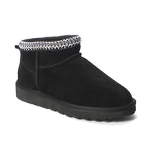 Load image into Gallery viewer, AUS WOOLI UGG Altona Sheepskin Wool Ankle Braid Boots In Black