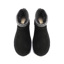 Load image into Gallery viewer, AUS WOOLI UGG Altona Sheepskin Wool Ankle Braid Boots In Black