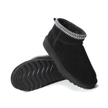 Load image into Gallery viewer, AUS WOOLI UGG Altona Sheepskin Wool Ankle Braid Boots In Black