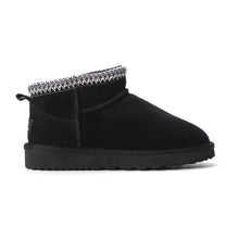 Load image into Gallery viewer, AUS WOOLI UGG Altona Sheepskin Wool Ankle Braid Boots In Black