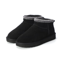 Load image into Gallery viewer, AUS WOOLI UGG Altona Sheepskin Wool Ankle Braid Boots In Black