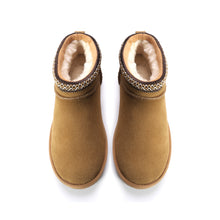 Load image into Gallery viewer, AUS WOOLI UGG Altona Sheepskin Wool Ankle Braid Boots In Camel