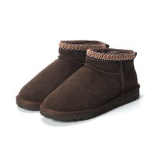 Load image into Gallery viewer, AUS WOOLI UGG Altona Sheepskin Wool Ankle Braid Boots In Chocolate