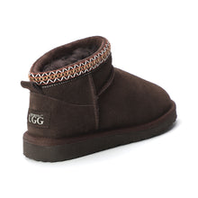 Load image into Gallery viewer, AUS WOOLI UGG Altona Sheepskin Wool Ankle Braid Boots In Chocolate
