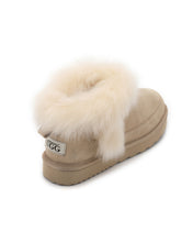 Load image into Gallery viewer, AUS WOOLI UGG Cottesloe Sheepskin Wool-Trim Ankle Boots In Sand