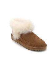 Load image into Gallery viewer, AUS WOOLI UGG Cottesloe Sheepskin Wool-Trim Ankle Boots In Chestnut/Tan