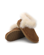 Load image into Gallery viewer, AUS WOOLI UGG Cottesloe Sheepskin Wool-Trim Ankle Boots In Chestnut/Tan