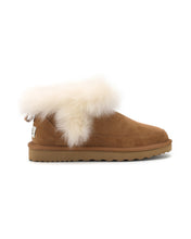 Load image into Gallery viewer, AUS WOOLI UGG Cottesloe Sheepskin Wool-Trim Ankle Boots In Chestnut/Tan