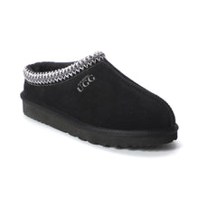 Load image into Gallery viewer, AUS WOOLI UGG Sheepskin Wool Ankle Braid Croydon Slippers -BLACK