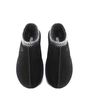 Load image into Gallery viewer, AUS WOOLI UGG Croydon Sheepskin Wool Ankle Braid Slippers In Black
