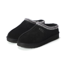 Load image into Gallery viewer, AUS WOOLI UGG Sheepskin Wool Ankle Braid Croydon Slippers -BLACK