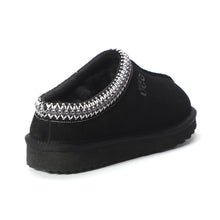 Load image into Gallery viewer, AUS WOOLI UGG Sheepskin Wool Ankle Braid Croydon Slippers -BLACK