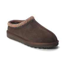 Load image into Gallery viewer, AUS WOOLI UGG Croydon Sheepskin Wool Ankle Braid Slippers In Chocolate