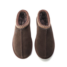 Load image into Gallery viewer, AUS WOOLI UGG Croydon Sheepskin Wool Ankle Braid Slippers In Chocolate