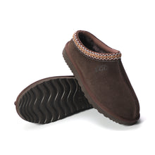 Load image into Gallery viewer, AUS WOOLI UGG Croydon Sheepskin Wool Ankle Braid Slippers In Chocolate