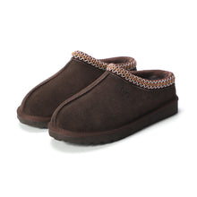 Load image into Gallery viewer, AUS WOOLI UGG Croydon Sheepskin Wool Ankle Braid Slippers In Chocolate