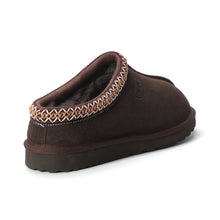 Load image into Gallery viewer, AUS WOOLI UGG Croydon Sheepskin Wool Ankle Braid Slippers In Chocolate