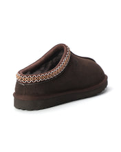 Load image into Gallery viewer, AUS WOOLI UGG Croydon Sheepskin Wool Ankle Braid Slippers In Chocolate