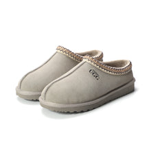 Load image into Gallery viewer, AUS WOOLI UGG Croydon Sheepskin Wool Ankle Braid Slippers In Light Grey