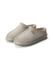 Load image into Gallery viewer, AUS WOOLI UGG Croydon Sheepskin Wool Ankle Braid Slippers In Light Grey