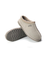 Load image into Gallery viewer, AUS WOOLI UGG Croydon Sheepskin Wool Ankle Braid Slippers In Light Grey