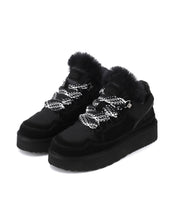 Load image into Gallery viewer, AUS WOOLI UGG Hamilton Sheepskin Wool Lace-Up Sneakers In Black