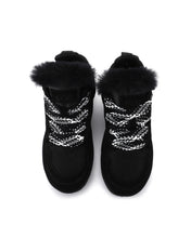 Load image into Gallery viewer, AUS WOOLI UGG Hamilton Sheepskin Wool Lace-Up Sneakers In Black