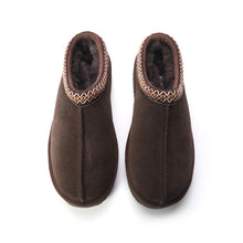 Load image into Gallery viewer, AUS WOOLI UGG Sheepskin Wool Ankle Braid Platform Mentone Slippers -CHOCOLATE