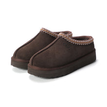 Load image into Gallery viewer, AUS WOOLI UGG Sheepskin Wool Ankle Braid Platform Mentone Slippers -CHOCOLATE