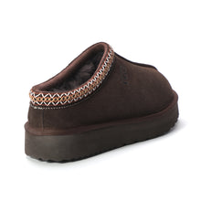 Load image into Gallery viewer, AUS WOOLI UGG Sheepskin Wool Ankle Braid Platform Mentone Slippers -CHOCOLATE