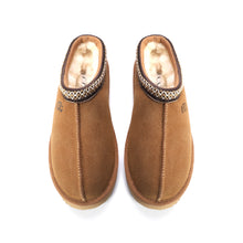 Load image into Gallery viewer, AUS WOOLI UGG Mentone Sheepskin Wool Ankle Braid Platform Slippers In Tan