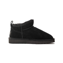 Load image into Gallery viewer, AUS WOOLI UGG Airlie Sheepskin Ultra Mini Boots In Black