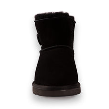 Load image into Gallery viewer, AUS WOOLI UGG SHORT SHEEPSKIN BUTTON BOOT - BLACK