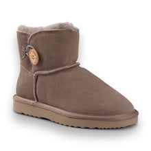 Load image into Gallery viewer, AUS WOOLI UGG SHORT SHEEPSKIN BUTTON BOOT - LIGHTGREY