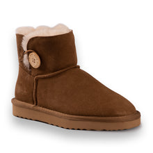 Load image into Gallery viewer, AUS WOOLI UGG Cabarita Sheepskin Short Button Boots In Chestnut/Tan