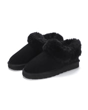 Load image into Gallery viewer, AUS WOOLI UGG Unisex Coogee Sheepskin Wool Ankle Slippers In Black