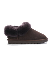 Load image into Gallery viewer, AUS WOOLI UGG Unisex Coogee Sheepskin Wool Ankle Slippers In Chocolate