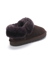 Load image into Gallery viewer, AUS WOOLI UGG Unisex Coogee Sheepskin Wool Ankle Slippers In Chocolate