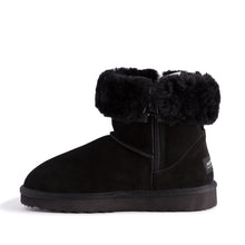 Load image into Gallery viewer, AUS WOOLI UGG MID CALF ZIP-UP SHEEPSKIN BOOT - Black