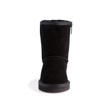 Load image into Gallery viewer, AUS WOOLI UGG MID CALF ZIP-UP SHEEPSKIN BOOT - Black