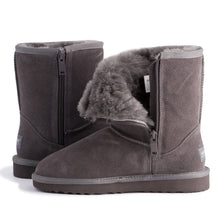 Load image into Gallery viewer, AUS WOOLI UGG MID CALF ZIP-UP SHEEPSKIN BOOT - Grey