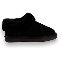 Load image into Gallery viewer, AUS WOOLI UGG Unisex Coogee Sheepskin Wool Ankle Slippers In Black