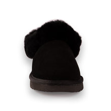 Load image into Gallery viewer, AUS WOOLI UGG UNISEX SHEEPSKIN WOOL TRADITIONAL ANKLE SLIPPERS - BLACK