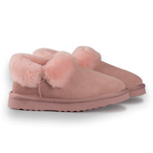 Load image into Gallery viewer, AUS WOOLI UGG UNISEX SHEEPSKIN WOOL TRADITIONAL ANKLE SLIPPERS - PALEPINK